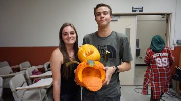 Chris and Serena with their pumpkin!