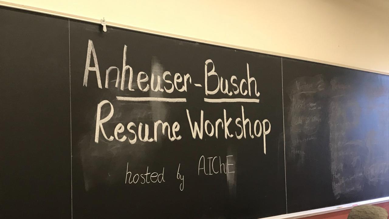 Anheuere Busch Resume Workshop